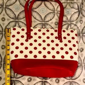 Red & white bag with handles